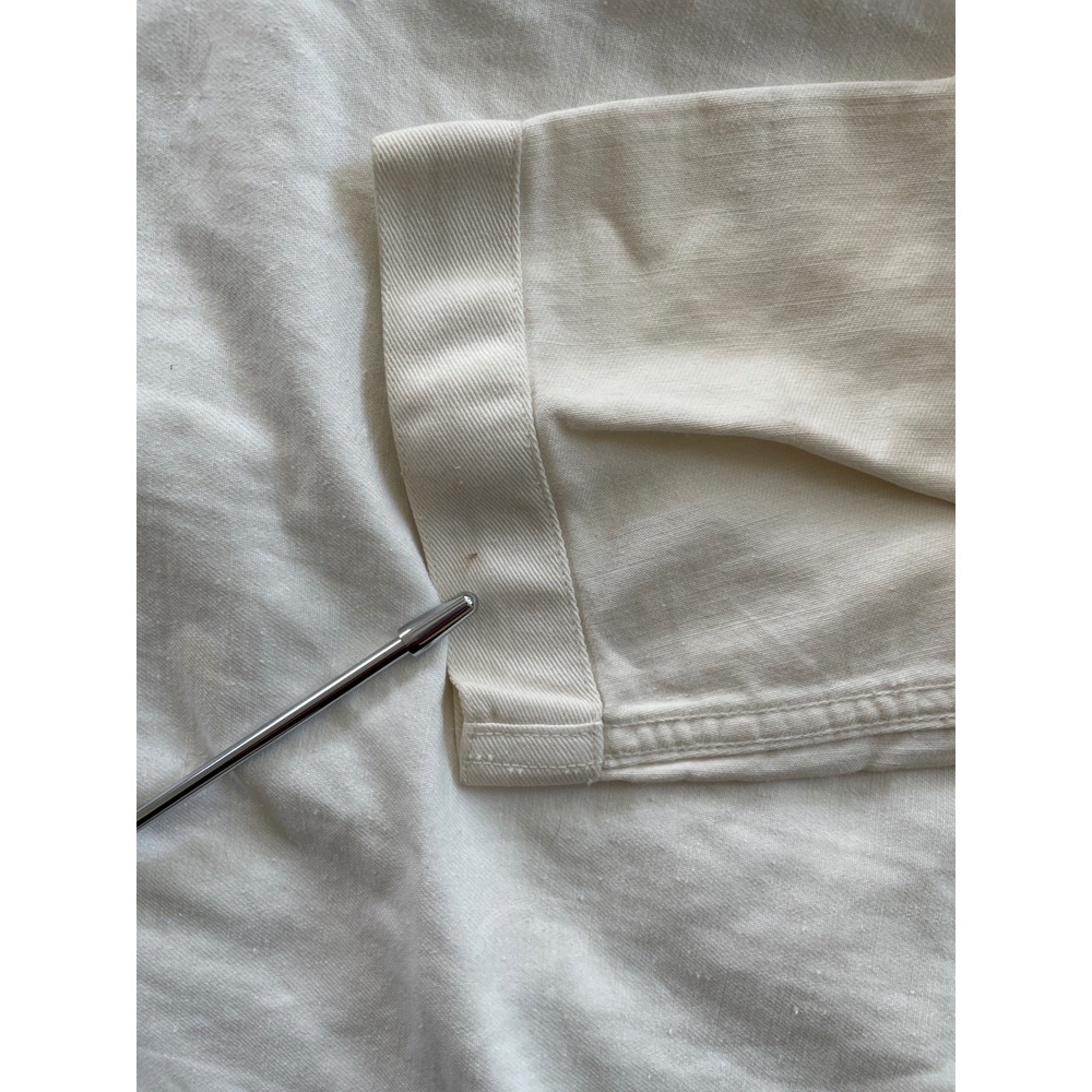 Vintage US NAVY Military Sailor White Long Sleeve Uniform Shirt Stencil Print - Picture 10 of 14